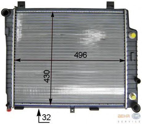 Радиатор, охлаждение двигателя HELLA 8MK 376 714-631