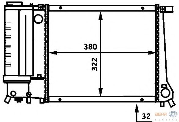 Радиатор, охлаждение двигателя HELLA 8MK 376 717-221
