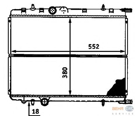 Радиатор, охлаждение двигателя HELLA 8MK 376 718-141