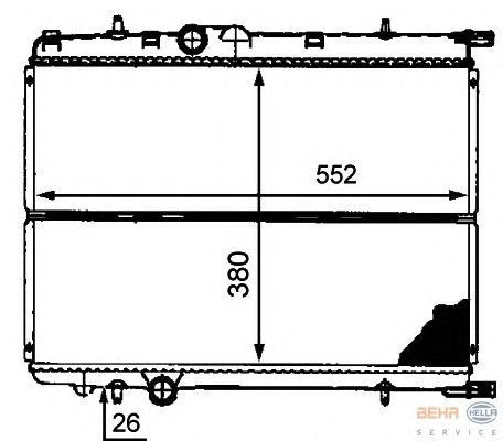 Радиатор, охлаждение двигателя HELLA 8MK 376 718-151