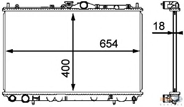 Радиатор, охлаждение двигателя HELLA 8MK 376 718-541