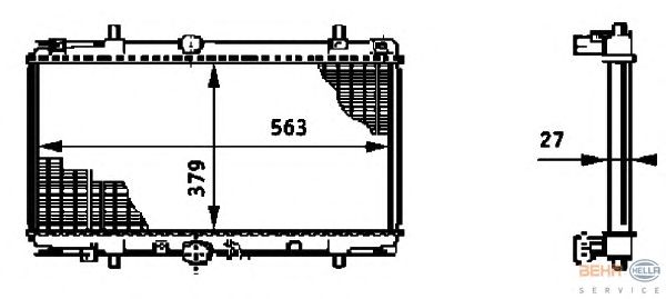 Радиатор, охлаждение двигателя HELLA 8MK 376 719-291