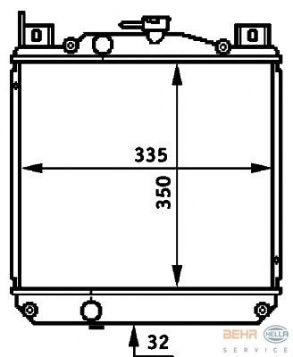 Радиатор, охлаждение двигателя HELLA 8MK 376 720-731