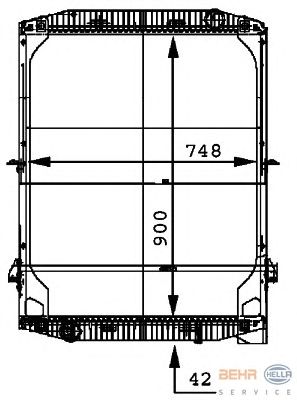 Радиатор, охлаждение двигателя HELLA 8MK 376 721-581