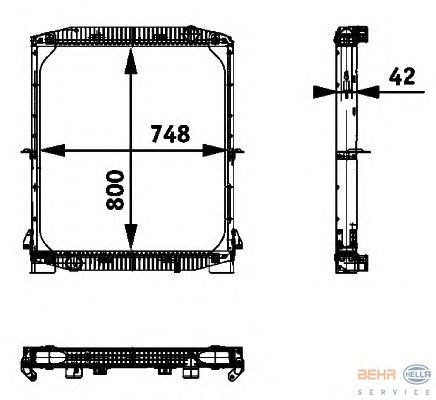 Радиатор, охлаждение двигателя HELLA 8MK 376 721-611