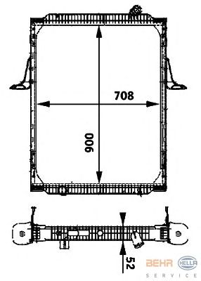 Радиатор, охлаждение двигателя HELLA 8MK 376 722-061