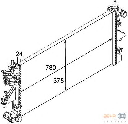 Радиатор, охлаждение двигателя HELLA 8MK 376 745-031