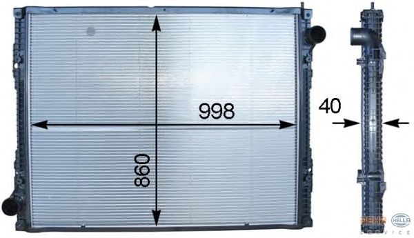 Радиатор, охлаждение двигателя HELLA 8MK 376 745-741