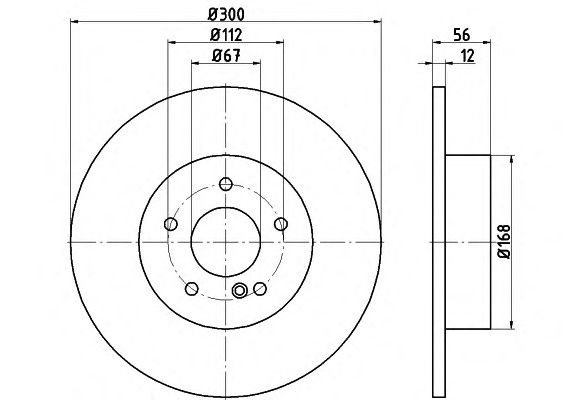 Тормозной диск HELLA 8DD 355 115-411 PRO