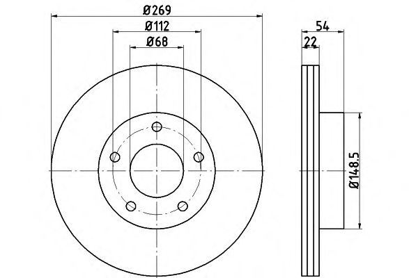 Тормозной диск HELLA 8DD 355 115-441 PRO