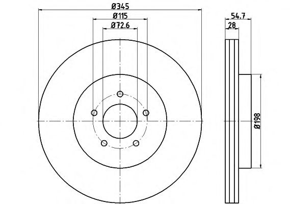 Гальмівний диск HELLA 8DD 355 115-471