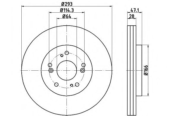 Тормозной диск HELLA 8DD 355 115-941 PRO
