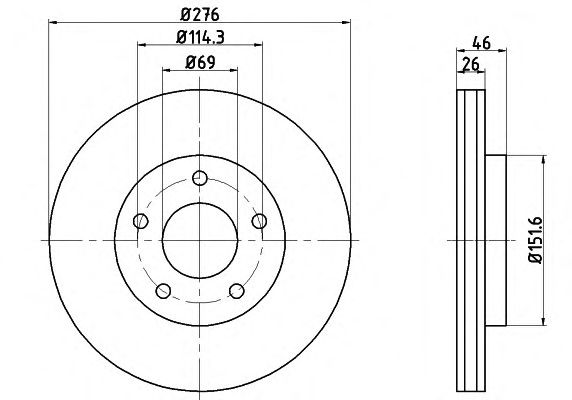 Тормозной диск HELLA 8DD 355 116-241 PRO