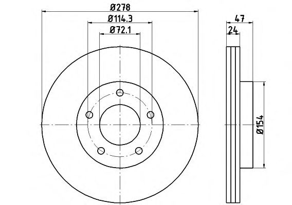 Тормозной диск HELLA 8DD 355 112-731 PRO