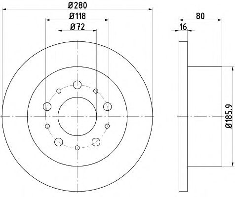 Тормозной диск HELLA 8DD 355 113-711
