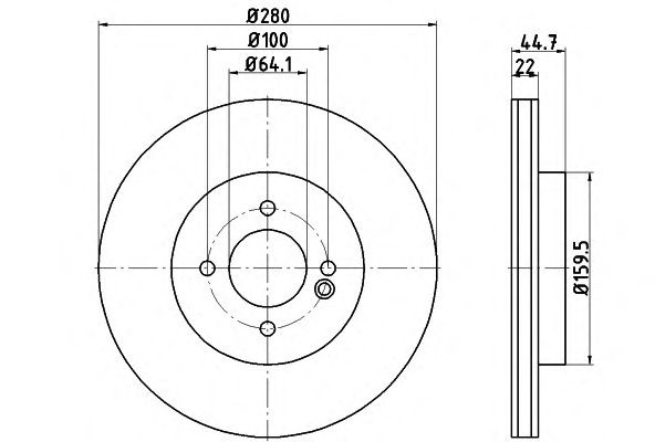 Тормозной диск HELLA 8DD 355 113-751 PRO
