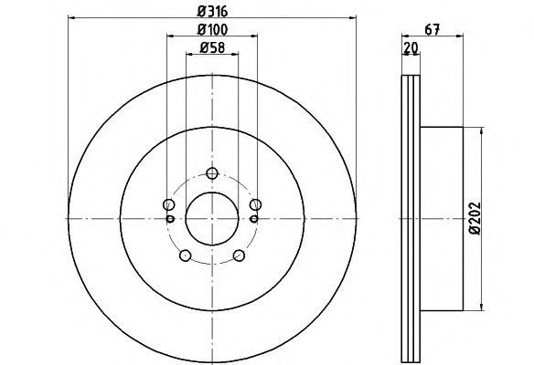 Тормозной диск HELLA 8DD 355 115-131 PRO