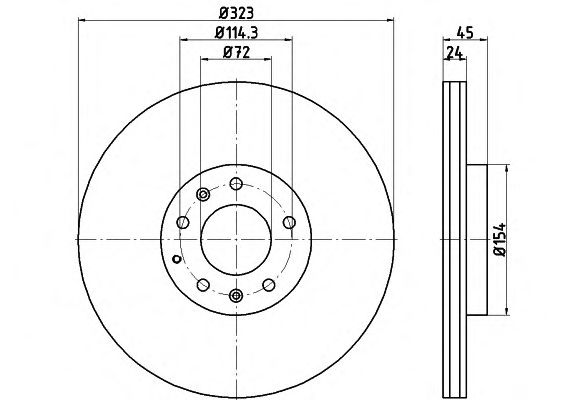 Тормозной диск HELLA 8DD 355 115-201 PRO