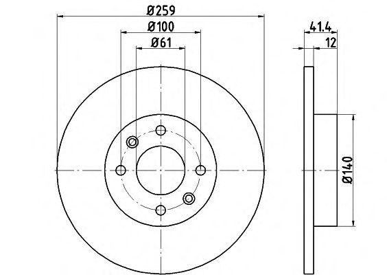Тормозной диск HELLA 8DD 355 115-271 PRO
