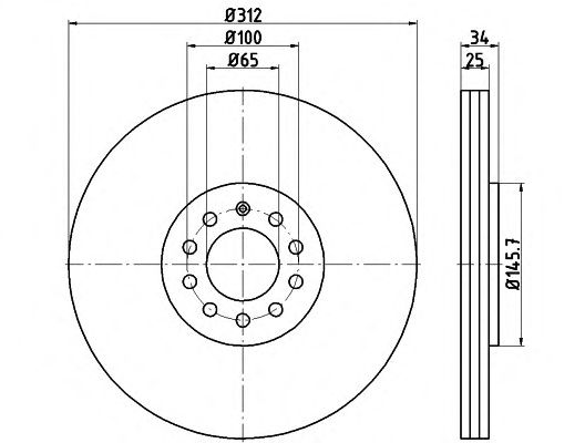 Гальмівний диск HELLA 8DD 355 106-731