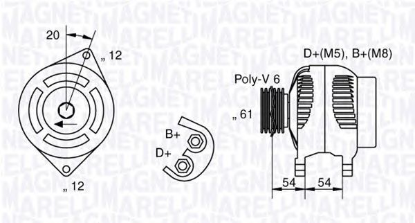Генератор MAGNETI MARELLI 063321826010