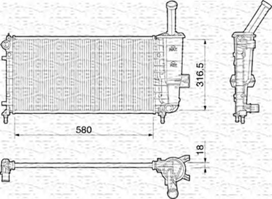 Радиатор, охлаждение двигателя MAGNETI MARELLI 350213195000