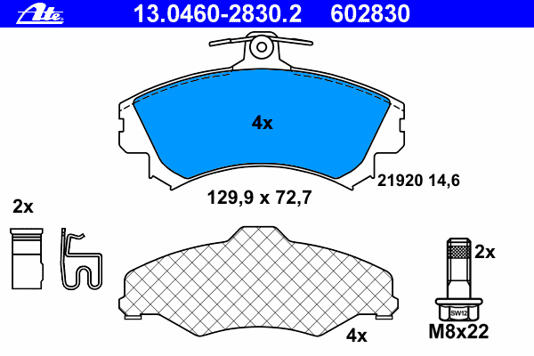 Тормозные колодки ATE 13.0460-2830.2
