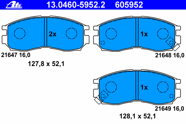 Тормозные колодки ATE 13.0460-5952.2