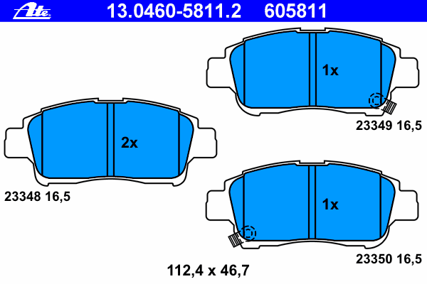 Тормозные колодки ATE 13.0460-5811.2