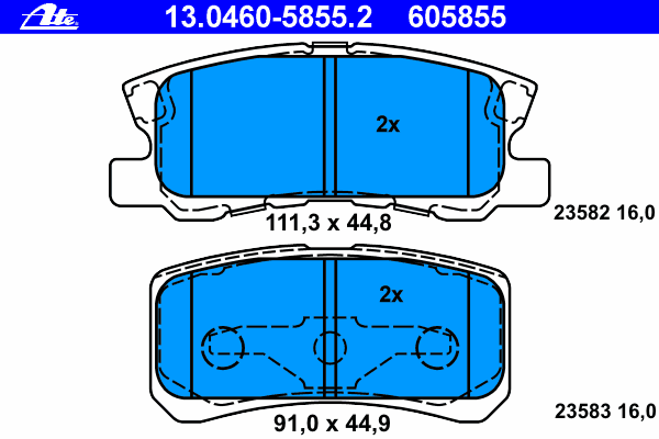 Тормозные колодки ATE 13.0460-5855.2