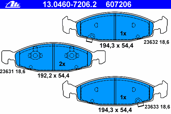 Тормозные колодки ATE 13.0460-7206.2