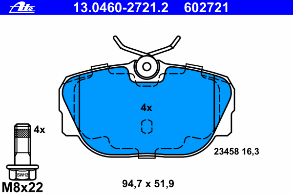 Тормозные колодки ATE 13.0460-2721.2