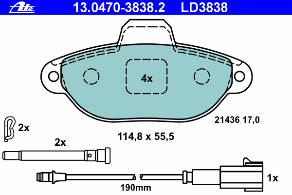 Тормозные колодки ATE 13.0470-3838.2 ATE Ceramic