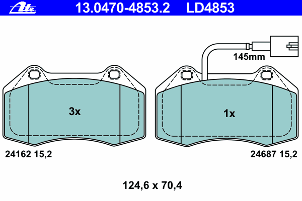 Тормозные колодки ATE 13.0470-4853.2 ATE Ceramic