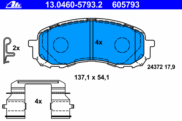 Тормозные колодки ATE 13.0460-5793.2