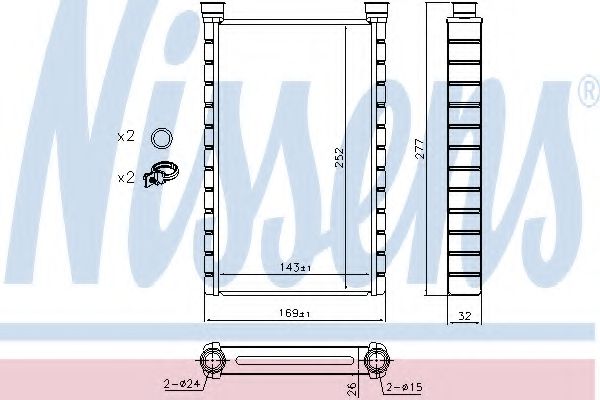 Радиатор отопителя NISSENS 70527