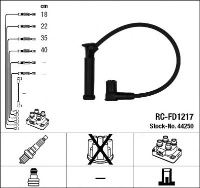 Комплект високовольтних проводів NGK 44250
