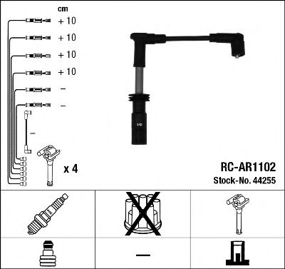 Комплект високовольтних проводів NGK 44255