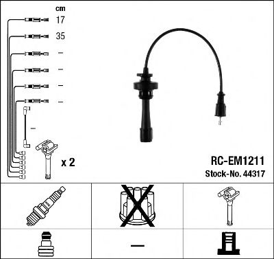 Комплект високовольтних проводів NGK 44317