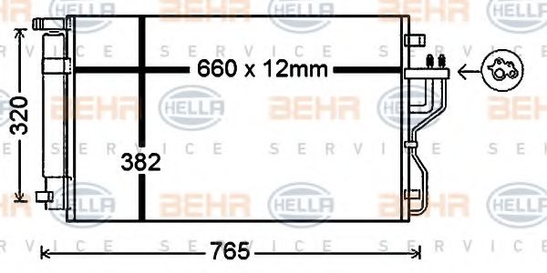 Радиатор кондиционера HELLA 8FC 351 343-091