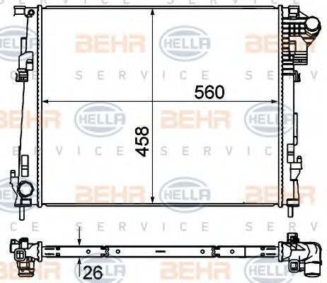 Радиатор, охлаждение двигателя HELLA 8MK 376 759-001