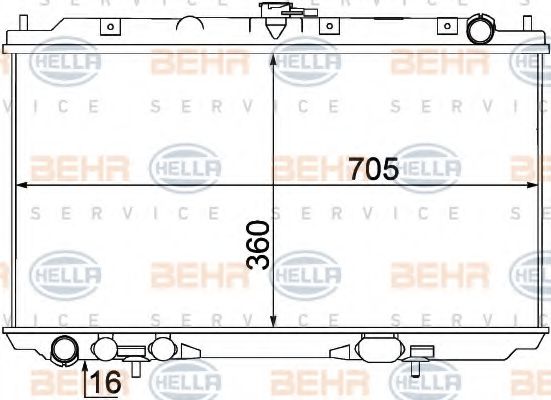 Радиатор, охлаждение двигателя HELLA 8MK 376 770-701