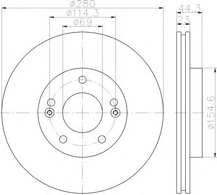 Тормозной диск HELLA 8DD 355 118-381 PRO