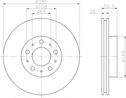 Тормозной диск HELLA 8DD 355 102-541