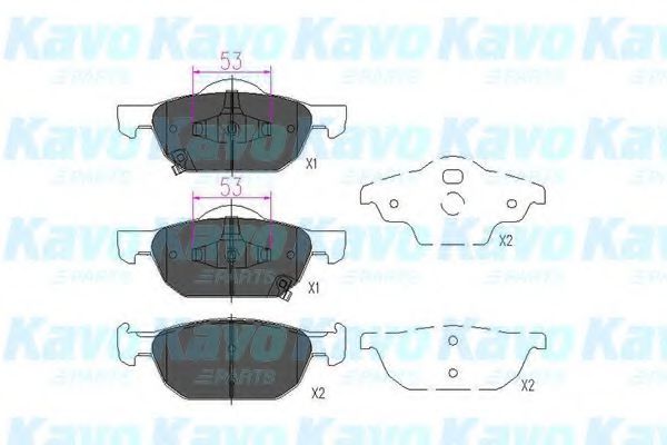 Тормозные колодки KAVO PARTS KBP-2043
