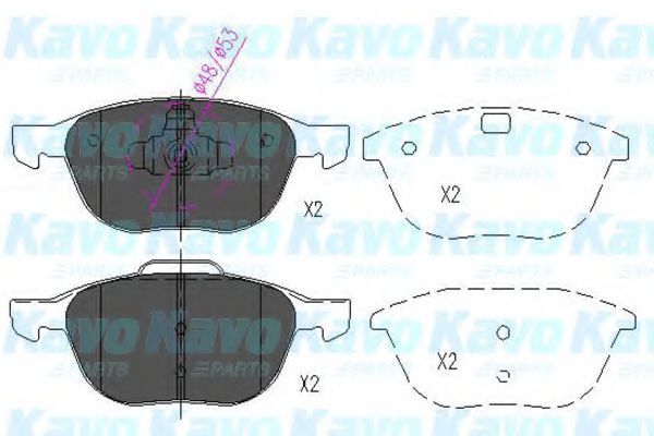 Тормозные колодки KAVO PARTS KBP-4513