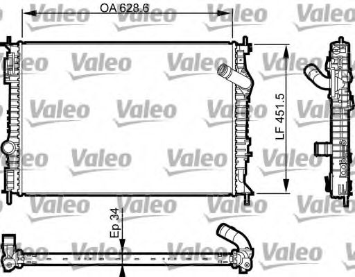 Радиатор, охлаждение двигателя VALEO 735461