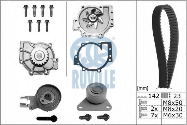 Помпа + комплект ГРМ RUVILLE 56536701