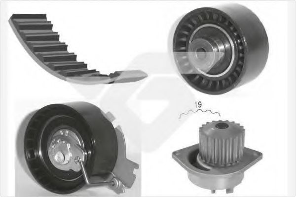 Помпа + комплект ГРМ HUTCHINSON KH 281WP37