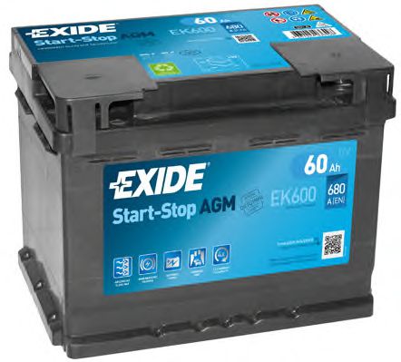 Стартерная аккумуляторная батарея EXIDE EK600
